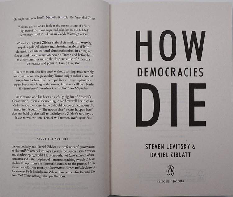 【现货】How Democracies Die民主为何消亡 Steven Levitsky& Daniel Ziblatt正版进口英文原版书-图2