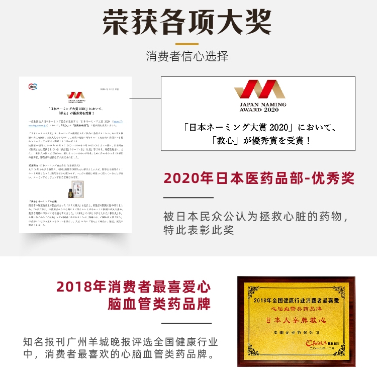 日本人字牌救心丹速效救心丸保护心脏益气强心原装进口50粒*2盒装 - 图2