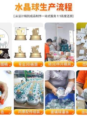 定制树脂雪花球芭舞蕾旋雪转自动飘树工bc1001艺品水晶球音乐盒脂