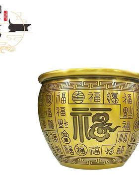 福缸铜缸居福黄铜米缸黄铜百工艺品黄铜百福家装客厅办公室饰中式