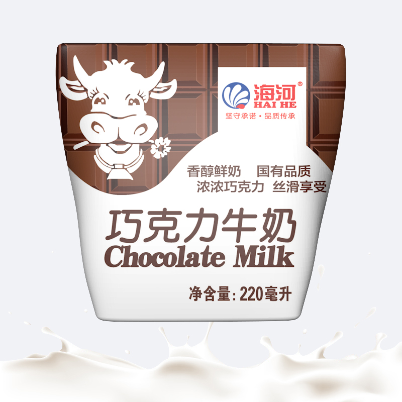 海河牛奶巧克力220ml*10袋装丝滑可可网红儿童学生早餐奶营养甜味 - 图1