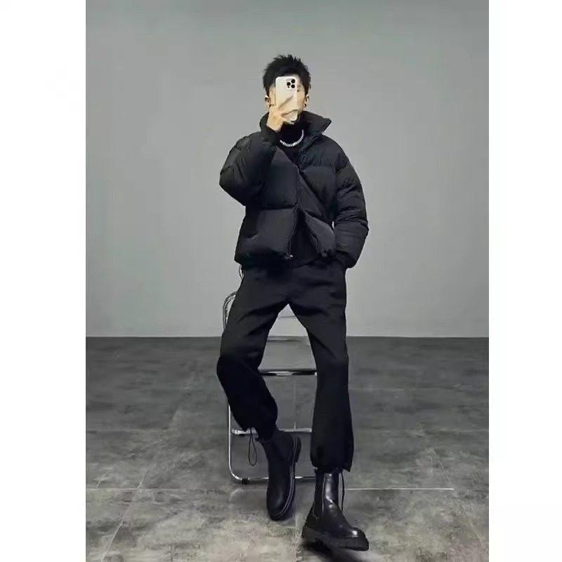 潮牌立领棉服棉衣男加厚冬季2025新款套装男装一套搭配帅气面包服,淘宝优惠券,粉丝福利购,淘宝优惠卷