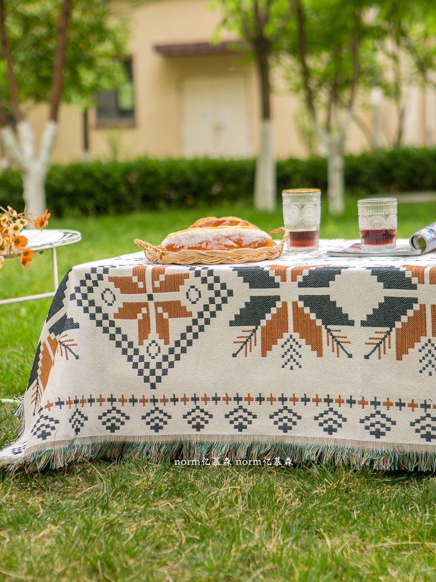 户外露营桌布露营棉麻野餐桌布高级布艺防水餐桌布茶几防晒长方形,淘宝优惠券,粉丝福利购,淘宝优惠卷