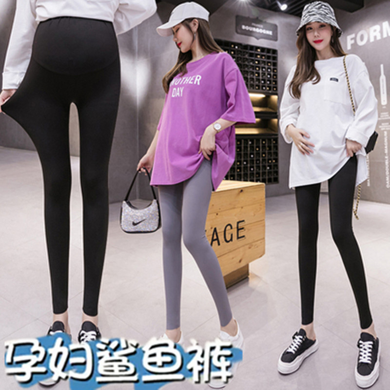 孕妇鲨鱼春秋冬外穿瑜伽芭比九分裤 妙莉瑶语如初孕妇打底裤