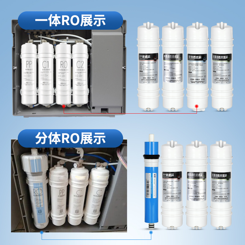 芯园适用净水器M6滤芯全套MRC1586A-50G 1587B 1686B纯水机过滤器-图1