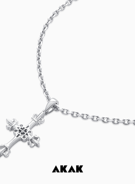 AKAK十字架骑士毛衣链吊坠