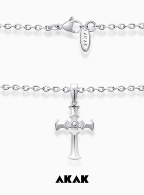 AKAK十字架菱形项链毛衣链吊坠