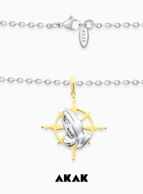 AKAK男女同款祈祷之手项链毛衣链