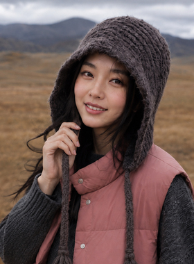 帽子女士冬2026新款巴拉克拉法帽超好看护耳保暖针织帽加厚毛线帽