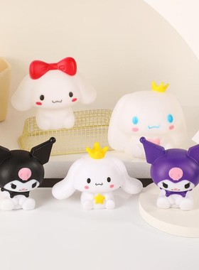 玉桂狗儿童发光玩具玩偶新卡通卧室实用摆件床头灯大耳狗小夜灯