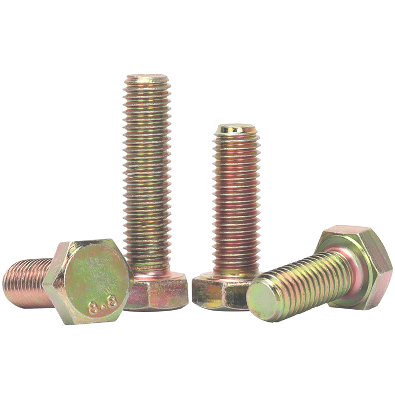 GB5783镀彩锌8.8级全牙外六角螺丝钉大全M4M5M6M8M10-M24黄锌螺栓 - 图2