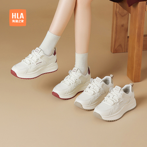 HLA/海澜之家运动休闲鞋女2025春季新款百搭小白阿甘鞋轻便老爹鞋