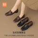 Heilan House Loafers 2025 Autumn New Slip-on Women's Shoes Brown British Style Leather Shoes Women's Single Shoes