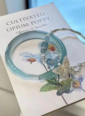 新中式中国风狐狸手镯平安锁流苏手链女小众爆款手串古风清冷手饰