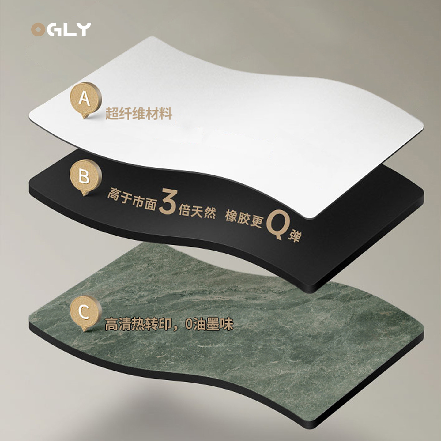 OGLY桌垫高级感超大号电脑键盘鼠标垫