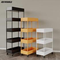 Multilayer clamping slit kitchen shelve small cart Bedroom storage mobile floor bathroom toilet vegetable containing rack