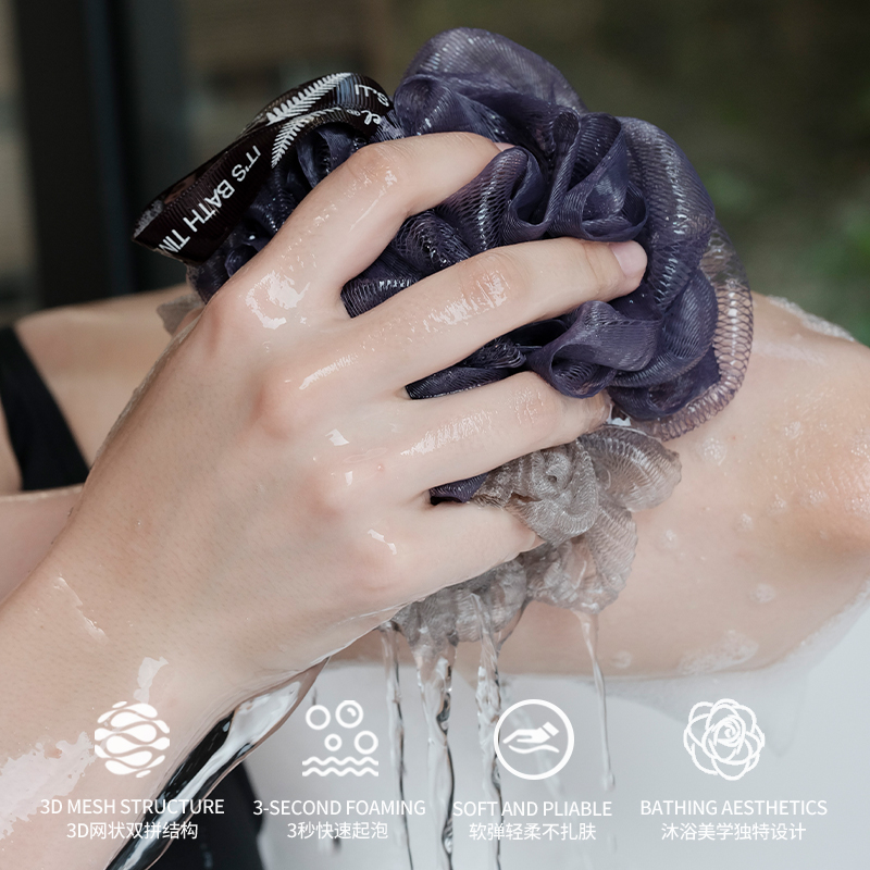 KRRAMEL新款一球双感沐浴球大号浴球沐浴球浴花球高档不散搓澡 - 图1