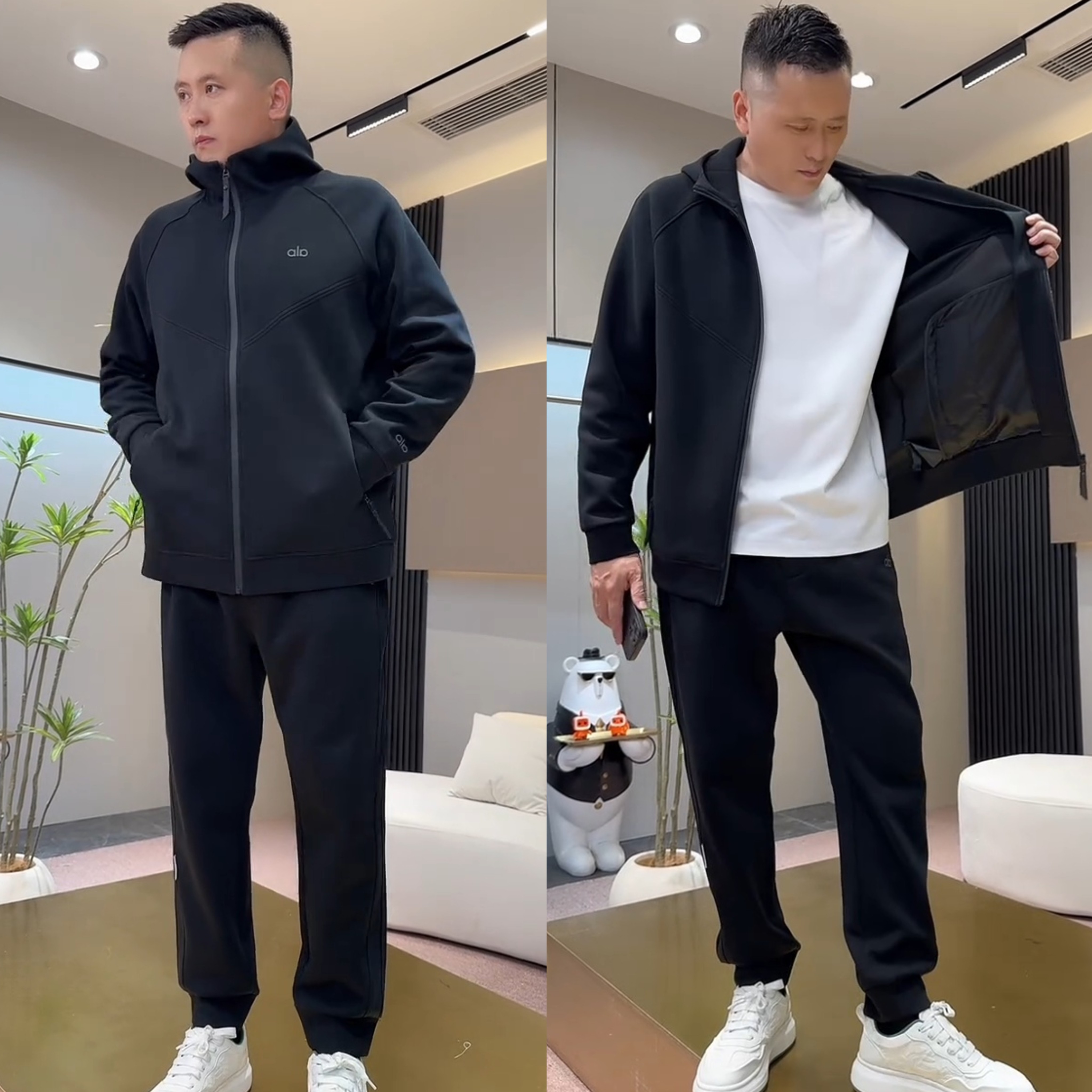 秋季爆款潮牌休闲运动套装男时尚宽松重磅连帽外套束脚卫裤两件套,淘宝优惠券,粉丝福利购,淘宝优惠卷