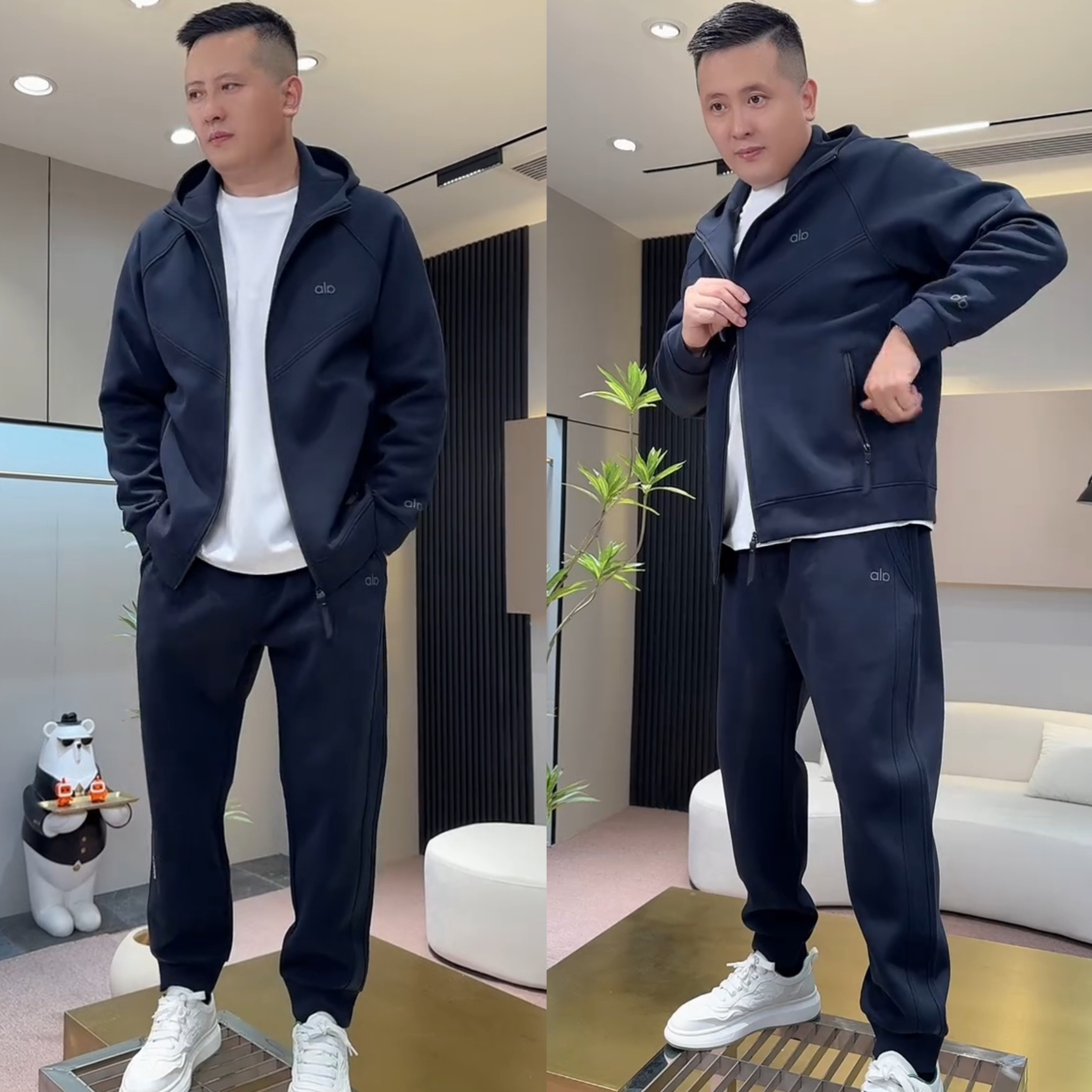 秋季爆款潮牌休闲运动套装男时尚宽松重磅连帽外套束脚卫裤两件套,淘宝优惠券,粉丝福利购,淘宝优惠卷