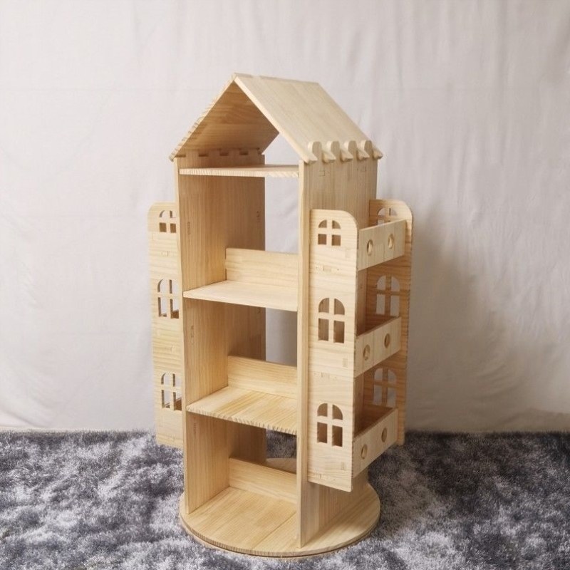 玩具过家家架旋转多层宝宝落地绘本架实木卧室收纳客厅儿童书架,淘宝优惠券,粉丝福利购,淘宝优惠卷
