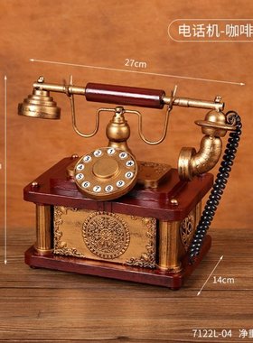 摆件拍摄怀旧电话机装饰品摆件模型老式电话电影桌面酒吧创意复古
