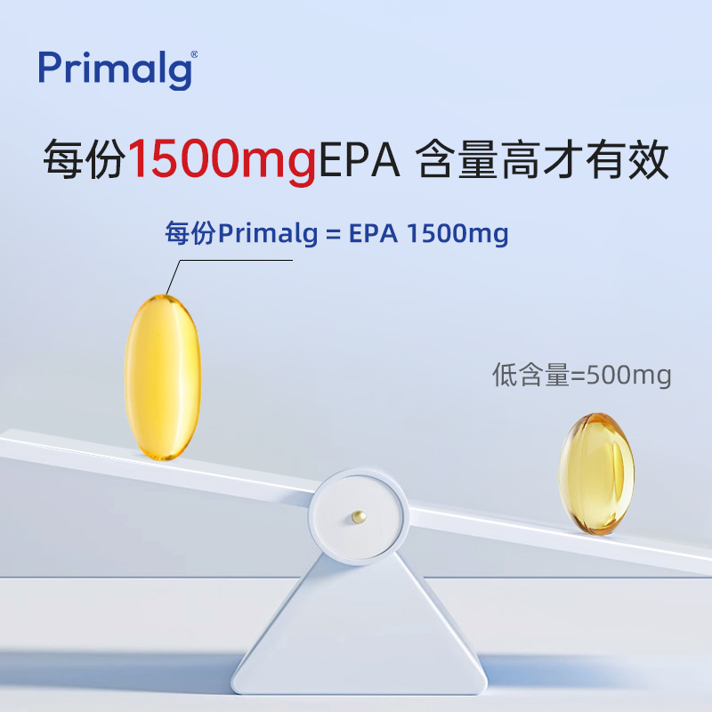 Primalg挪威进口高纯度Omega-3深海97%纯epa鱼油60粒呵护情绪稳定 - 图1