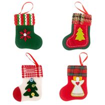 2023 Christmas Decorations Socks Pendant Hanging Accessories Small Socks Door Hanging Seniors Snowman Socks Gift Shop Window Hem