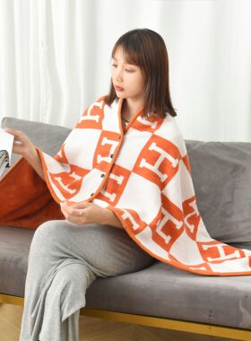 加绒加厚办公室披肩毯毯子