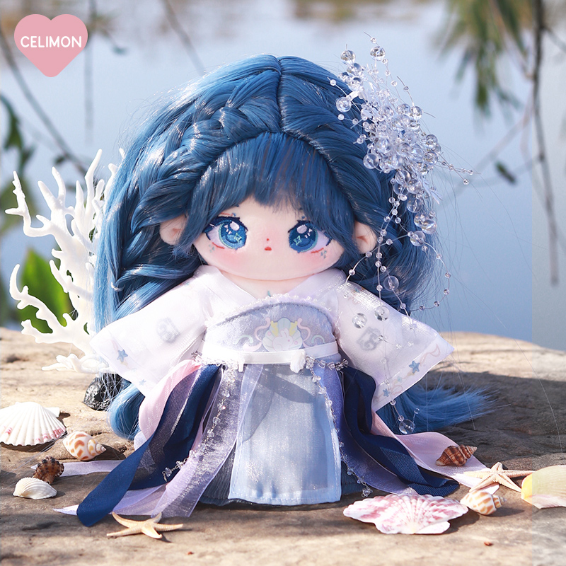 禧乐萌高温丝晴蓝20cm古风骨架棉花娃娃原创正版现货裸娃女娃衣 - 图3