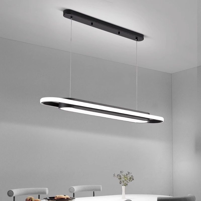 新款led长条灯家用餐厅吊灯餐桌灯具黑白色金色吧台前台创意灯饰,淘宝优惠券,粉丝福利购,淘宝优惠卷