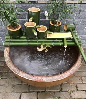 Starfish Yard Raised Fish Trough Bamboo View Follow Stone Pendulum Water Spat Water Spat I Ring Family Family Flow Cylinder J Homemade Filter System Pool