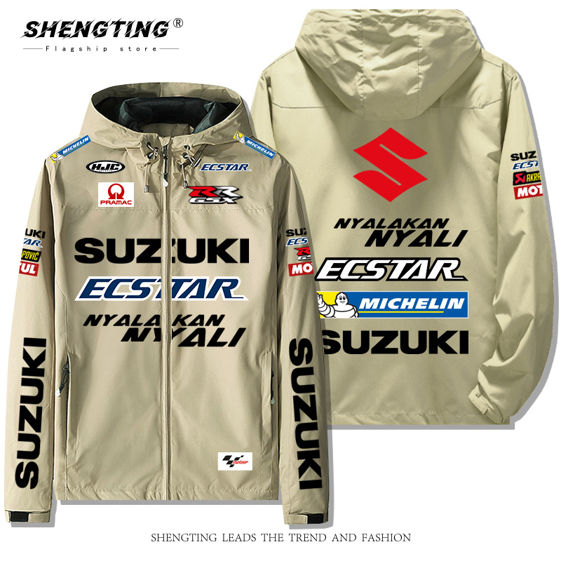 Suzuki铃木大R MotoGP摩托厂队骑行服机车赛车防风衣服夹克男外套-图2