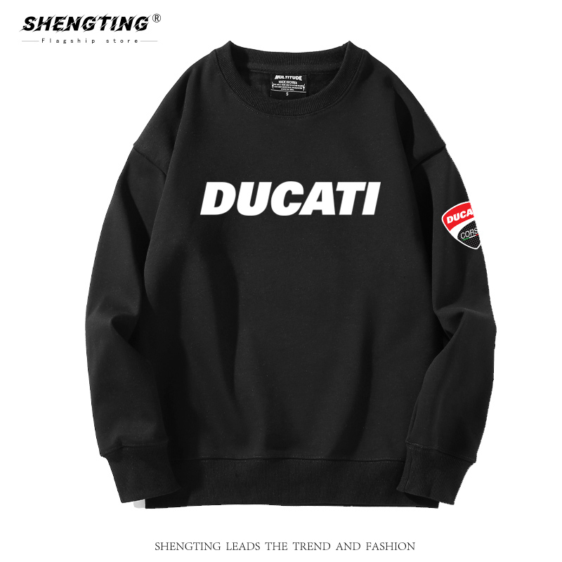 DUCATI杜卡迪周边圆领ins潮卫衣情侣春秋加绒加厚宽松百搭上衣