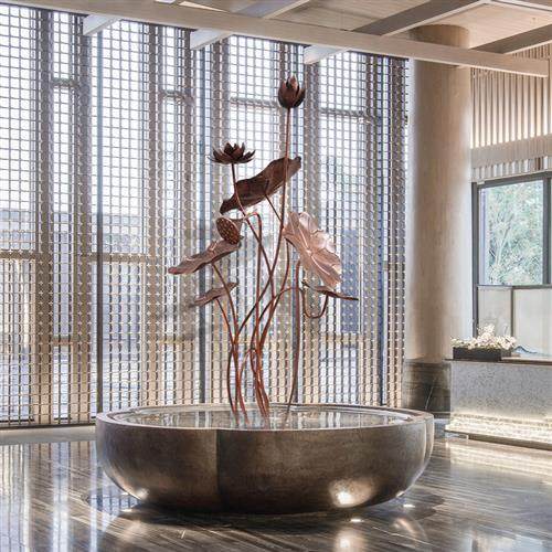 不锈钢铁艺荷叶荷花落地摆件户外酒店庭院水池水景金属雕塑装饰品,淘宝优惠券,粉丝福利购,淘宝优惠卷