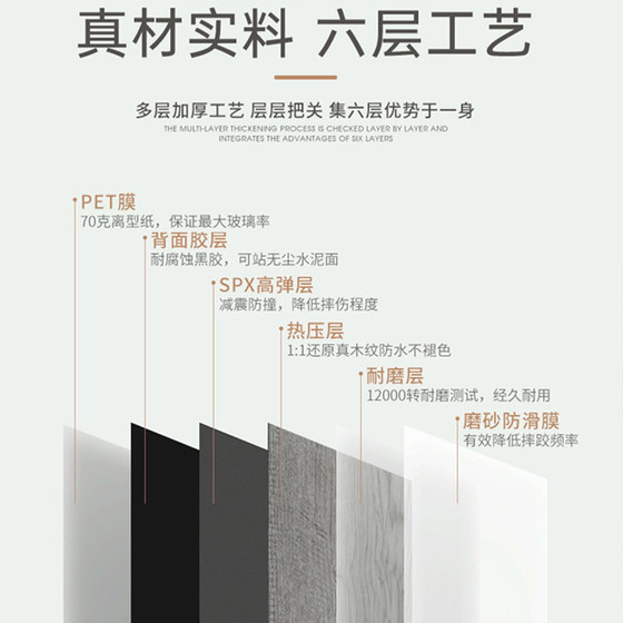 PVC self-adhesive floor stickers thickened waterproof and wear-resistant
