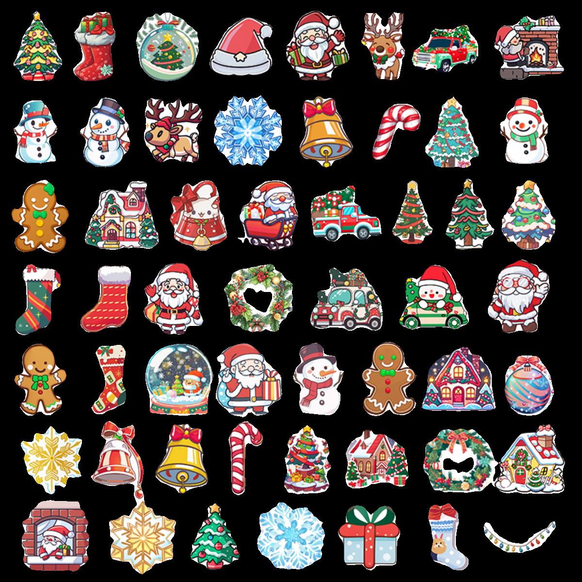 Christmas cartoon sticker santa gift