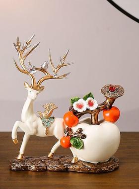 玄关鹿摆件高档家居客厅电视柜工艺品创意办公书房书柜装饰品摆设