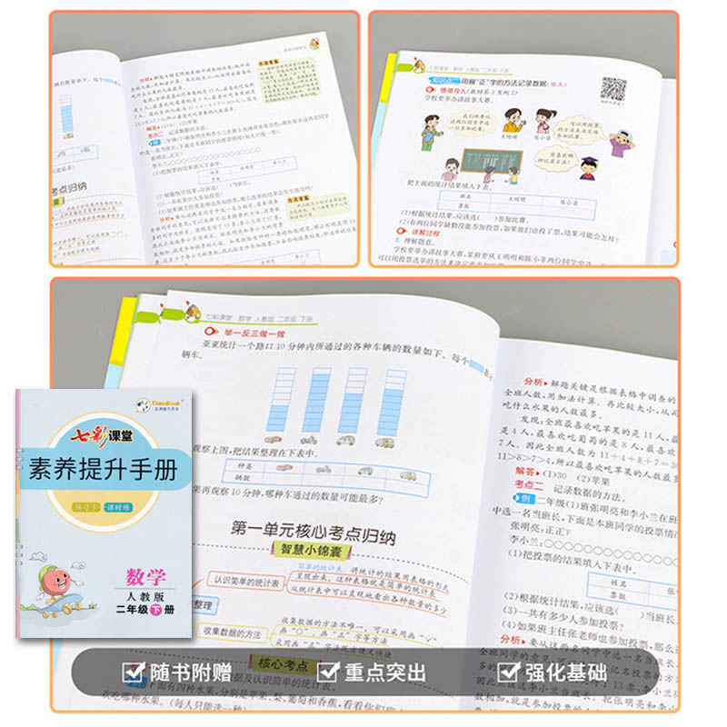 七彩课堂一二三四五六年级下册语文数学英语人教版北师大同步教材全解读练习册状元大课堂笔记课前预习单学霸资料书 - 图1