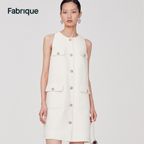 Fabrique (master flowers) Golden buckle sleeveless temperamental little fragrant windy with a dress with a kimpy dresses