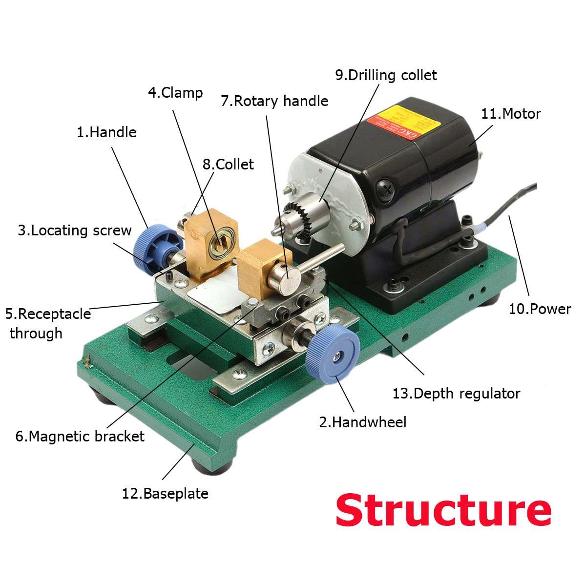 280W 220V 60Hz Pearl Drilling Holing Machine Driller Bead Je - 图1