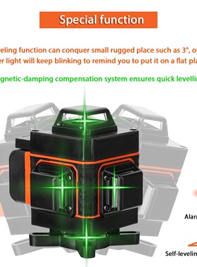 Multifunctional 16 Lines 4D Laser level 360 Level Tool Verti