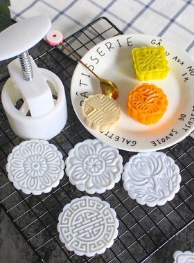 Hot Sale 6 Style 3D Flowers Stamps Moon Cake Decor Mould Bar