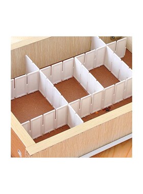 6 Pcs Plastic DIY Grid Drawer Divider Panel Household Storag
