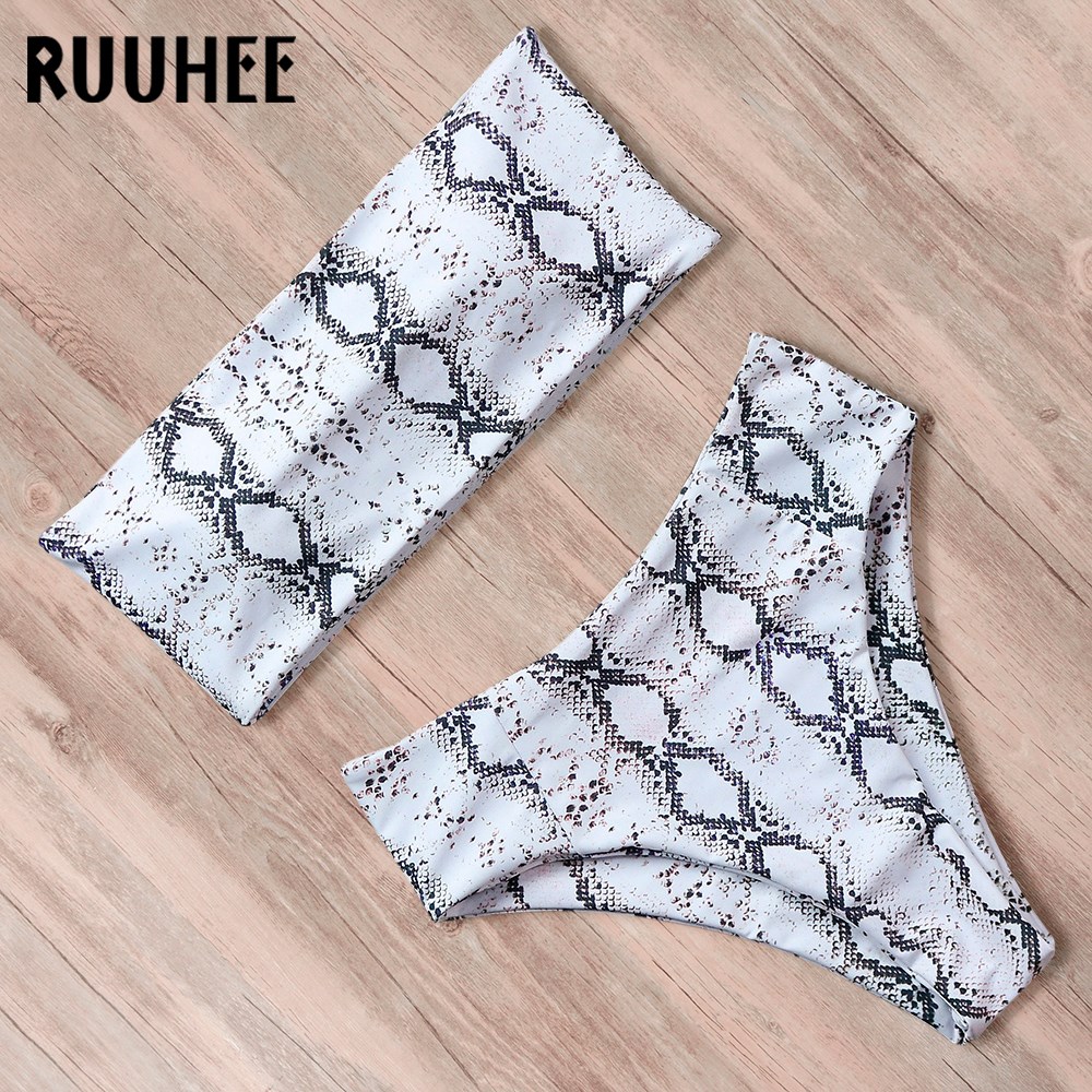 RUUHEE Bandage Bikini Swimwear Women Swimsuit High Waist Bi