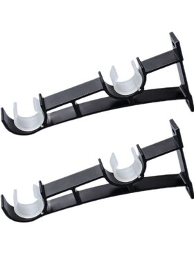 2pcs/set Double Curtain Rod Brackets Hook Hanger Ceiling Mou