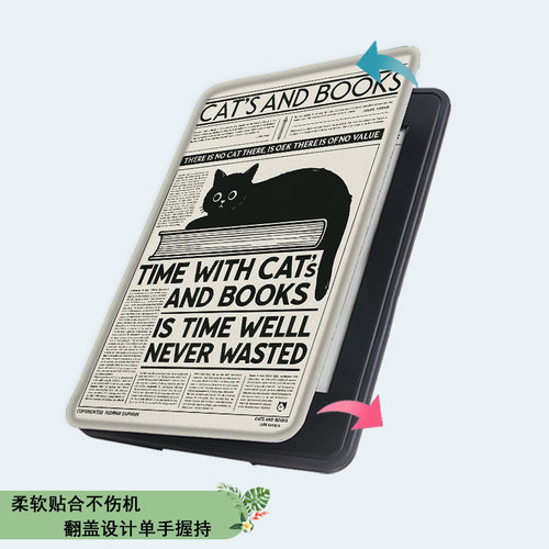 电子书适用掌阅Light3/Light4c复古黑猫turbo电纸书ireader青春版neo3英文2/c6保护套smart阅读器tango壳a6潮 - 图2