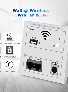 Home Type Wireless WIFI Wall Panel 300Mbps In Wall AP Repea