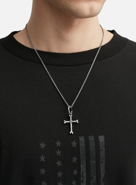 POLYTERU 925 Silver Pendant Cross Bone 项链HBX