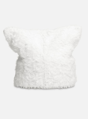 贾斯汀比伯同款Arkyve Furry Logo Cat Hat 针织帽HBX