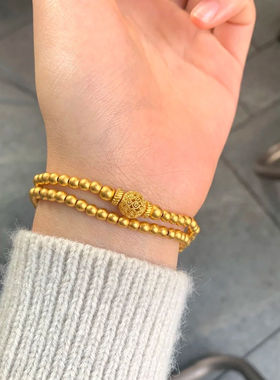 法国CapinKofin古法传承宫廷风镂空花丝珠手串双圈手链小圆珠